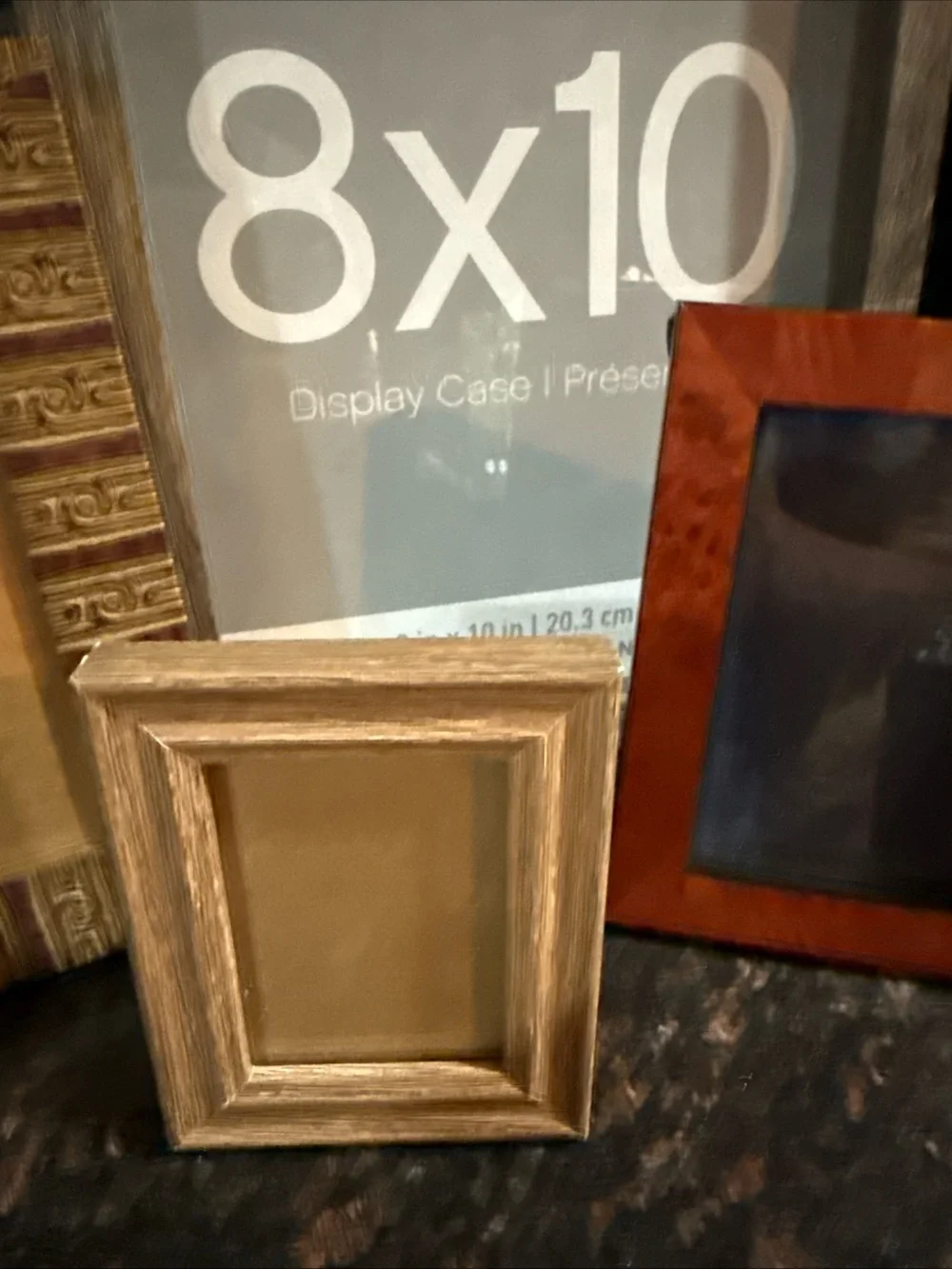 Mixed Decorative Picture Frame Set in Brown, Black, Gold